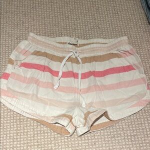 Billabong Women's Striped Shorts - Pink, Tan, Cream